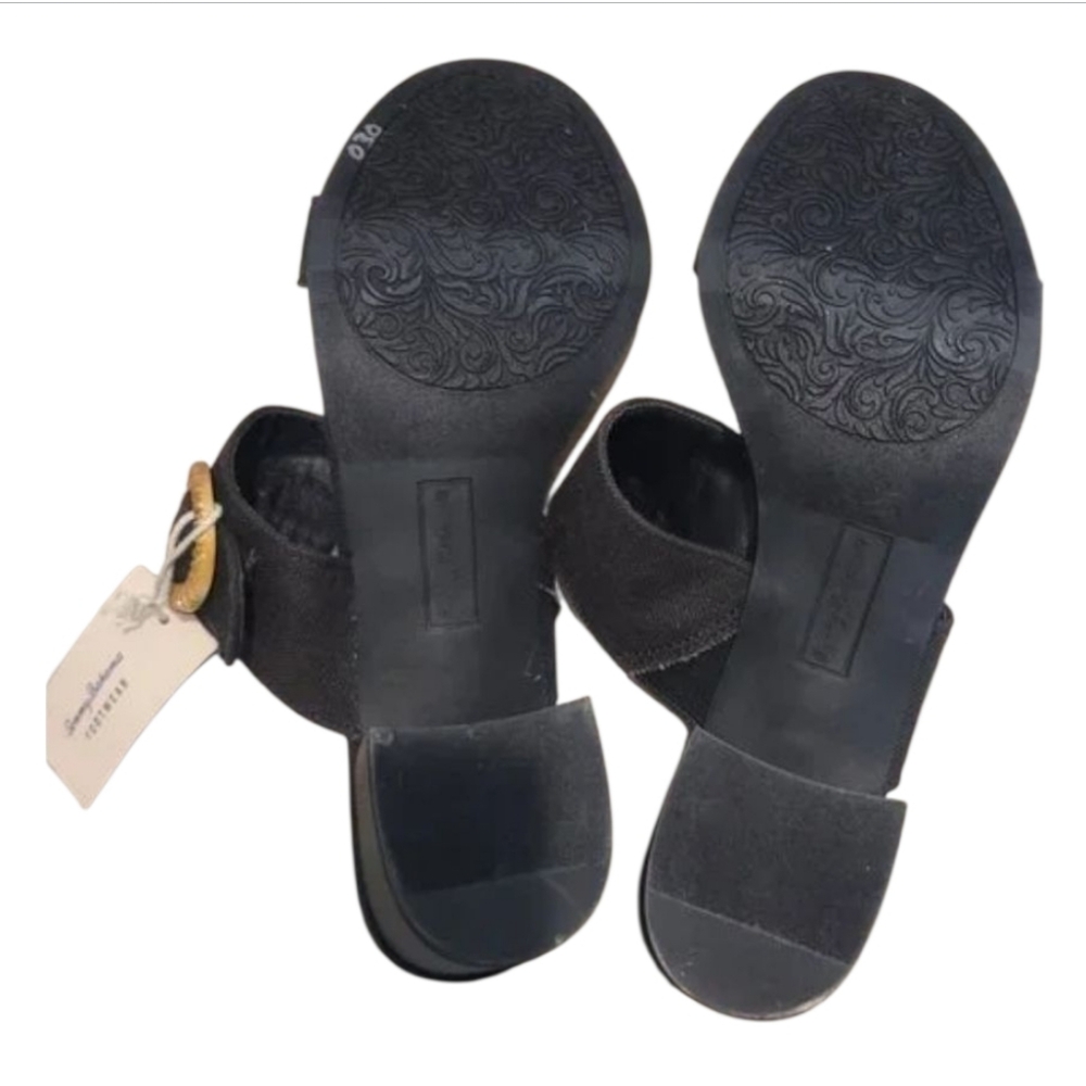 NWT Tommy Bahama Tonia Navy Blue Canvas Block Heel Sandals 8 - Picture 6 of 12